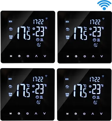 4X Tuya Digital WiFi Thermostat Smart Raumthermostat für Warmwasserbereitung Wöchentlich Programmierbare Temperaturregler für Fußbodenheizung Wasserheizung, Schwarz