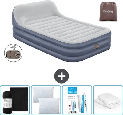 Produktbild von Bestway Luftmatratze - 2-Personen - 152 x 226 x 46 cm - Grau - Inklusive Zubehör