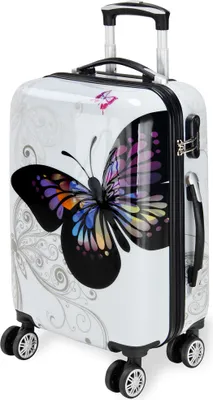 Produktbild von MONZANA® Koffer Bufferfly M Abschließbar Zahlenschloss PC beschichtet Teleskopgriff gummierte Zwillingsrollen Hartschalenkoffer Trolley Reisekoffer