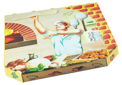 Produktbild von 100 Pizzakartons aus Mikrowellpappe 32x32x3 cm, stabil für heiße Pizza