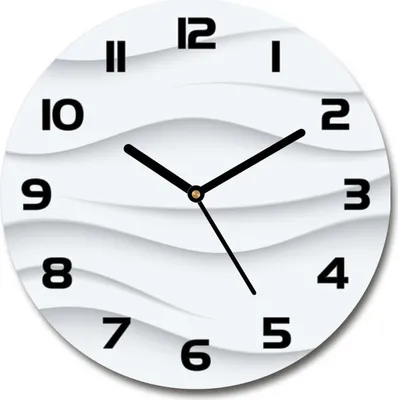 Produktbild von Wanduhr aus Glas 30fi Glasbild Glasuhr Gehärtetes Glas - schwarze-zeiger - Waves abstraction
