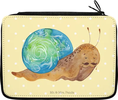 Produktbild von Mr. & Mrs. Panda Etui Schnecke Sir - Gelb Pastell - Geschenk, Mäppchen, Schüleretui, Motivation, Federmäppchen, Schlampermäppchen, Lustige Sprüche, Lebensmut, Weisheit