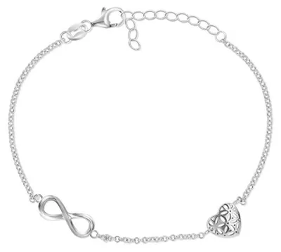 Produktbild von Stylisches Silberarmband mit Verzierungen BRC33W