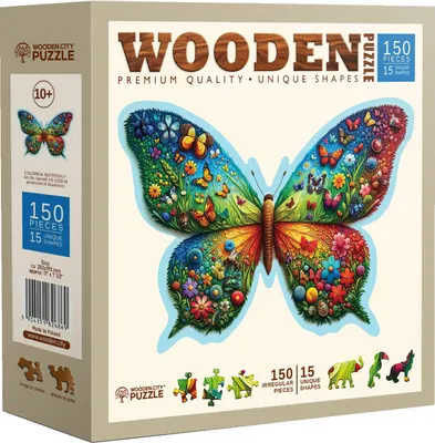 Image de WOODEN CITY Puzzle en bois Papillon coloré 150 pièces