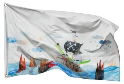 Obrázok produktu pre PHENO FLAGS Detská pirátska vlajka, 60 x 90 cm – vtipný motív pirátskej lode