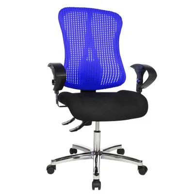 Produktbild von Topstar Bürostuhl Sitness® 90, SITNESSHP BC08 Stoff blau, Gestell chrom