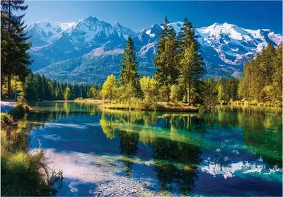 Produktbild von Fototapete Berge Landschaft See Natur - 350x250 cm - inklusive kleister - Vlies Tapete - Vliestapete Wohnzimmer Schlafzimmer Küche Modern Wandtapete