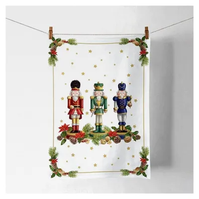 Produktbild von Geschirrtuch Küchentuch Geschirrhandtuch 50x70cm 100% Baumwolle Nussknacker Weihnachten Advent