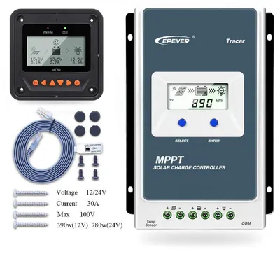 Imagen del producto de Cargador solar MPPT EPEVER Tracer Serie AN, 10A / 20A / 30A / 40A, con sistema de identificación automática de voltaje de corriente continua (12V / 24V) (30A+MT50)