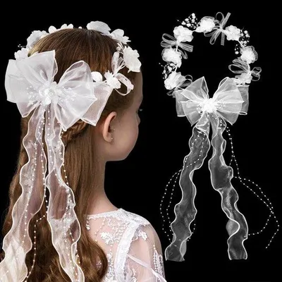 Image de Couronne de fleurs pour enfants - Idéale pour les mariages, les communions, ou pour un look de princesse