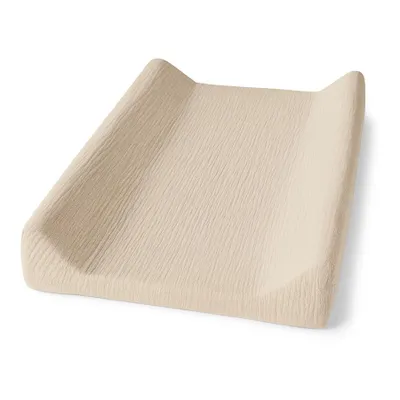 Produktbild von DOLCE SONNO Wickelauflagenbezug Musselin 50x70 cm – Atmungsaktiv, Sanft zur Babyhaut, 100% Baumwolle, Hellbeige
