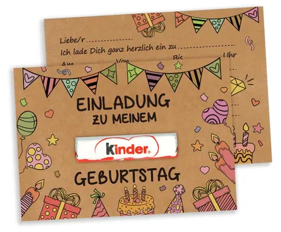 Produktbild von 15 Einladungskarten für Kindergeburtstage aus Kraftpapier