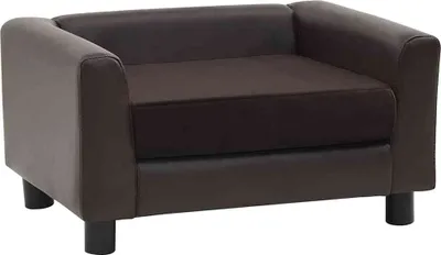 Obrázek produktu pro vidaXL Pohovka pro psy hnědá 60x43x30 cm Plyš a umělá kůže