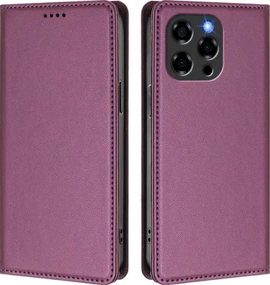 Produktbild von Handyhülle für Doogee Note 58 /Note 58 Pro, Kunstleder Klapphülle Stoßfeste Magnetische Hülle mit Ständer Lila