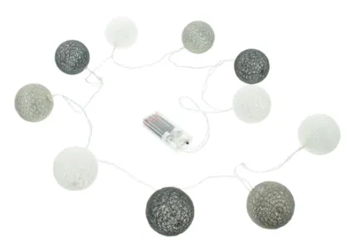 Produktbild von Noor Living Eco 10er LED Lichterkette warmweißes Licht 175 cm grau