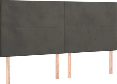 Produktbild von vidaXL Kopfteil Dunkelgrau 200 x 5 x 118/128 cm Samt