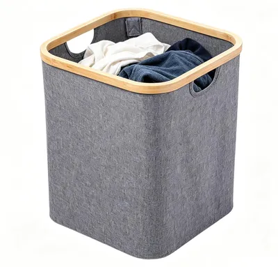 Image de Omgoods - Poubelle en bambou pour bureau et salle de bain