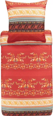Produktbild von Bassetti Mako-Satin Bettwäsche-Garnitur Orosei Farbe Rot-R1 Größe 200x200 + 2x 80x80 100% Baumwolle