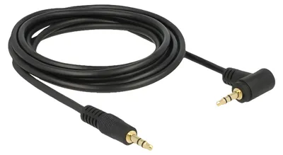 Immagine prodotto di Cavo jack DELOCK 3,5 mm -> 3,5 mm 90° maschio/femmina 3,00 m nero