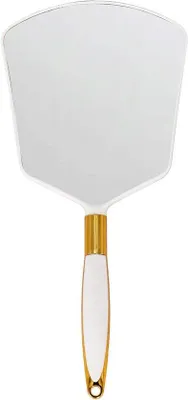 Produktbild von Handspiegel mit Handgriff für Friseure und Salons - Weiß - 15 x 33 cm