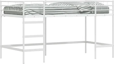 Zdjęcie produktu dla vidaXL Łóżko piętrowe dla dzieci, białe, 107 x 200 cm, stalowe
