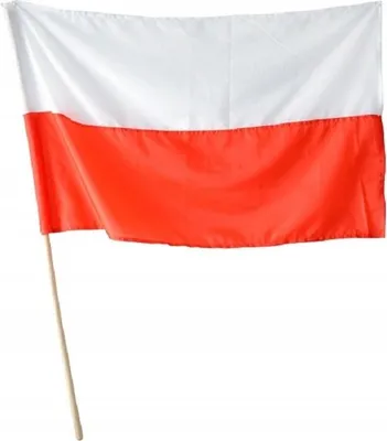 Zdjęcie produktu dla Flaga Polski na drzewcu, 68 x 110 cm