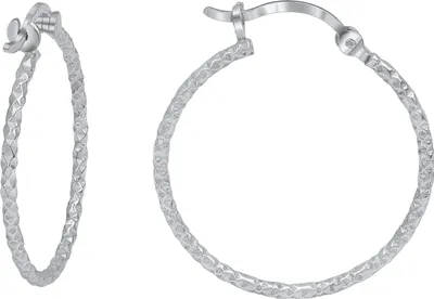 Produktbild von V Creolen 925/- Sterling Silber 2,5cm Silbergrau ohne Stein 299210093R