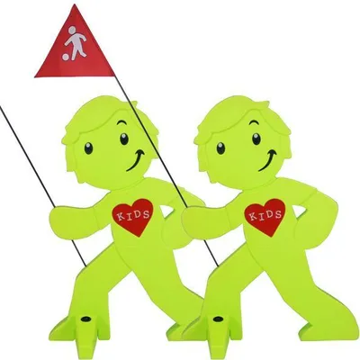 Produktbild von StreetBuddy - Warnfigur, Warnaufsteller, Warnschild für Kindersicherheit 2er Set (Grün)