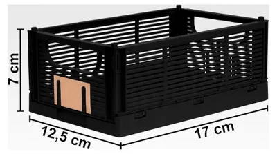 Produktbild von Faltbare Klappbox S 4er Set stabiler Einkaufskorb stapelbarer Transportkorb Aufbewahrungskiste - Schwarz