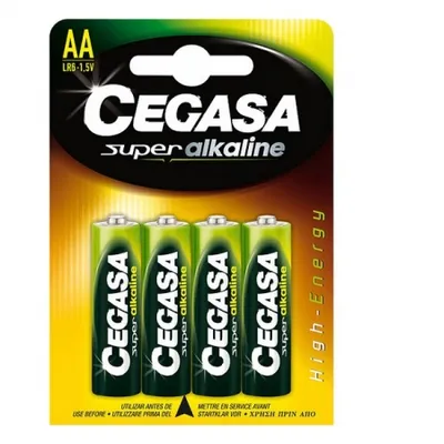 Productafbeelding van Cegasa-Akku super alkaline LR6, blisterverpakking met 4 stuks.