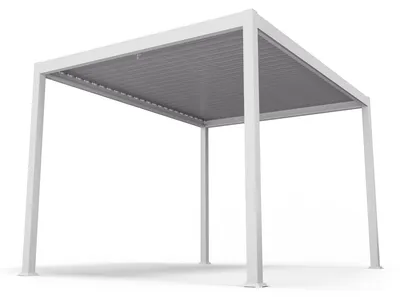 Produktbild von Blumfeldt LuminaHaven Lamellen-Pergola 3x4 m - wetterfester Garten-Pavillon mit starker Aluminiumstruktur, wasserdichten Stahllamellen, winterfest