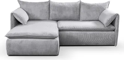 Produktbild von Ecksofa mit Schlaffunktion - Ecke Links - Feincord - Grau - TEODORA