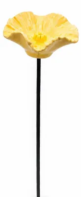 Produktbild von Bienen Trinkstation 1er Set, handgemachte Keramik Blumen Vogeltränke, wetterfest für Garten & Balkon, Insekten Tränke für Bienen & Schmetterlinge-Y