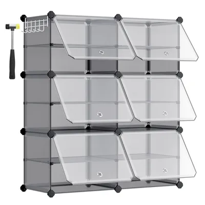 Produktbild von Schuhregal mit 6 Fächern, Schuhschrank, 30 x 40 x 30 cm pro Fach