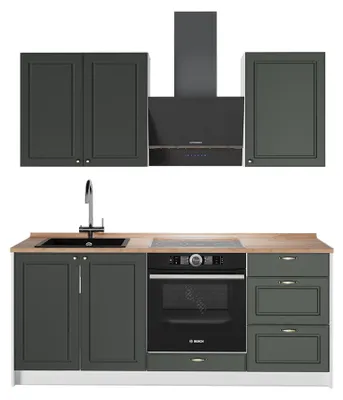 Zdjęcie produktu dla Kuchnia pojedyncza Vicco Fame-Line Green Gold Country/Biały 190 cm, BP Dąb, Model 64912