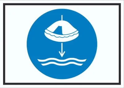 Produktbild von Rettungsfloß fieren beim Aussetzvorgang Symbol Schild A6 Rückseite selbstklebend