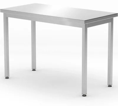 Obrázek produktu pro Kuchyňský stůl z nerezové oceli - Pracovní stůl - Stol pro gastronomii - 1000 x 600 x 850 mm - Nastavitelné nohy
