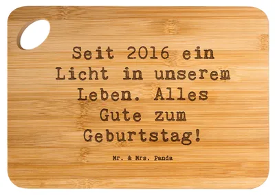 Produktbild von Mr. & Mrs. Panda Schneidebrett Spruch 2016 Geburtstag - Transparent - Geschenk, Brett, Geburtstagswünsche, Geburtstagsgeschenk, Happy Birthday, Geburtsjahr, Hackbrett