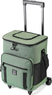 Produktbild von Brisby Kühltaschen-Trolley mit Teleskopgriff und Rädern - Grün - 32 Liter