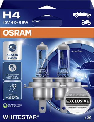 Produktbild von Osram Scheinwerferlampe H4 Whitestar 2.0 2 Stück