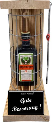 Produktbild von Jägermeister - Gute Besserung - Eiserne Reserve Gitterkäfig Schnaps Geschenk zur Genesung