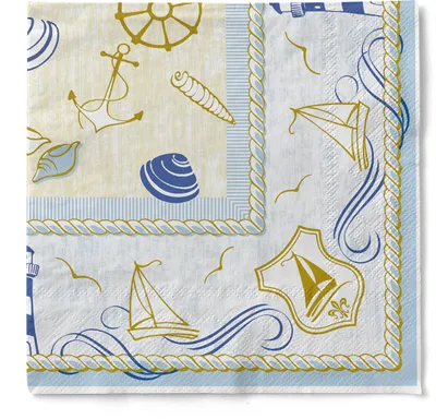 Produktbild von Tissue Serviette Coast, 33 x 33 cm, 3-lagig, 100 Stück - Mank - Maritim