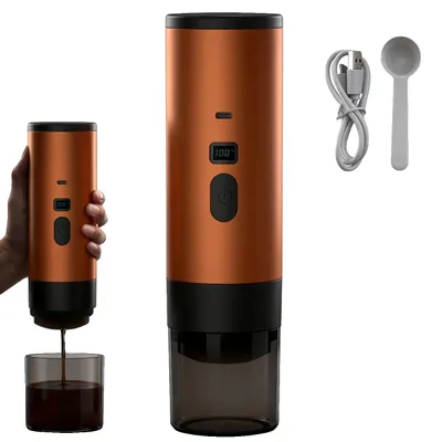 Image de Machine à café à capsules, rechargeable USB, pression de 15 bars, orange