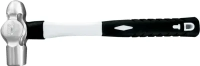 Image de Marteau de serrurier Bahco en acier inoxydable avec tête sphérique et manche en fibre de verre, 900 g