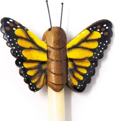 Produktbild von Holzbleistift - gelber Schmetterling