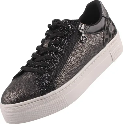 Produktbild von Tamaris Damen Sneaker Reißverschluss Slipper mit Plateau 1-23313-41, Größe:39 EU, Farbe:Silber