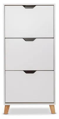 Immagine prodotto di Plana - Scarpiera Salvaspazio 3 Ante 55x116x25 cm 18 Paia in Legno Bianco