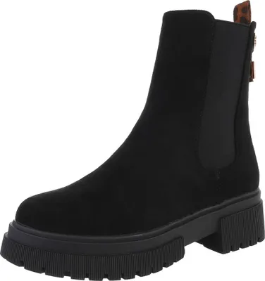 Produktbild von Ital-Design Damen Stiefeletten Chelsea Boots Leicht gefüttert Wildlederoptik Plateaustiefeletten 90515147 Schwarz Gr.  41