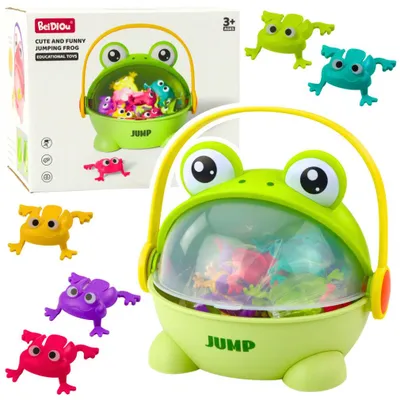Immagine prodotto di Gioco arcade Jumping Frogs, contenitore con 15 rane, verde