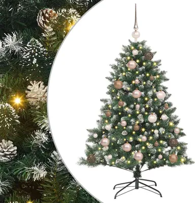 Image de vidaXL Sapin de Noël artificiel avec 150 LEDs avec support Vert 120 cm